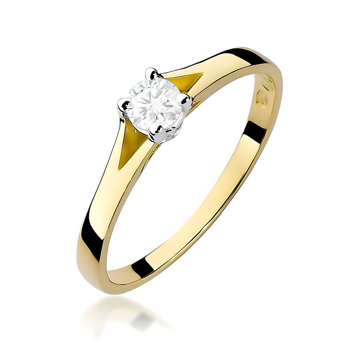 Inel Aur 9K cu Diamant de Laborator 0.20 ct (Varianta: Galben)