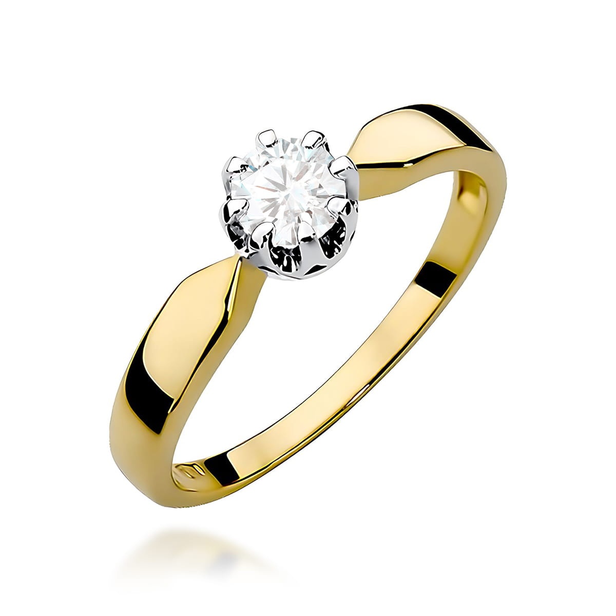 Inel Aur 9K cu Diamant de Laborator 0.40 ct (Varianta: Galben)