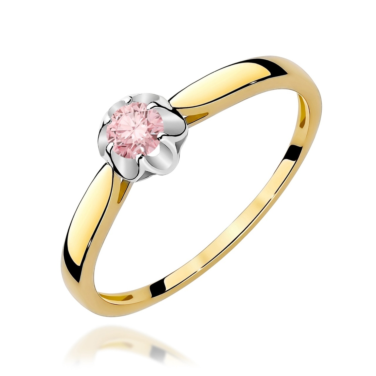 Inel Aur 9K cu Diamant Natural 0.15 ct (Varianta: Galben)