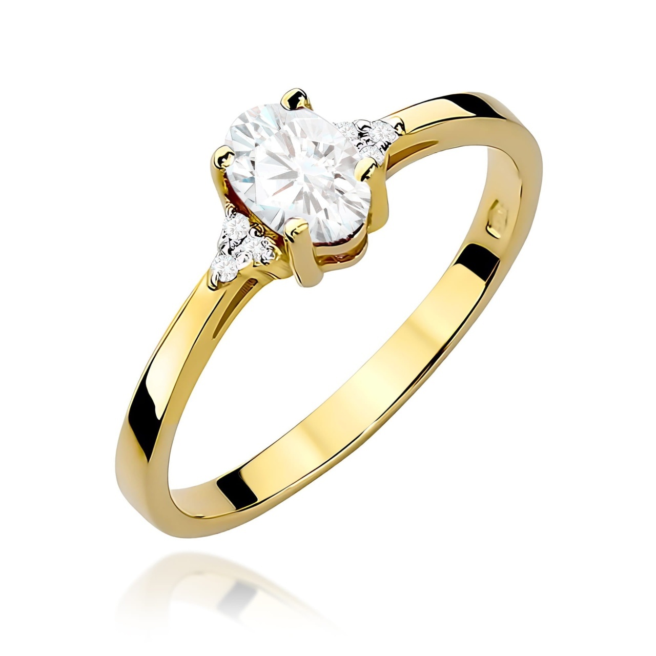 Inel Aur 9K cu Diamante de Laborator 0.45 ct (Varianta: Galben)
