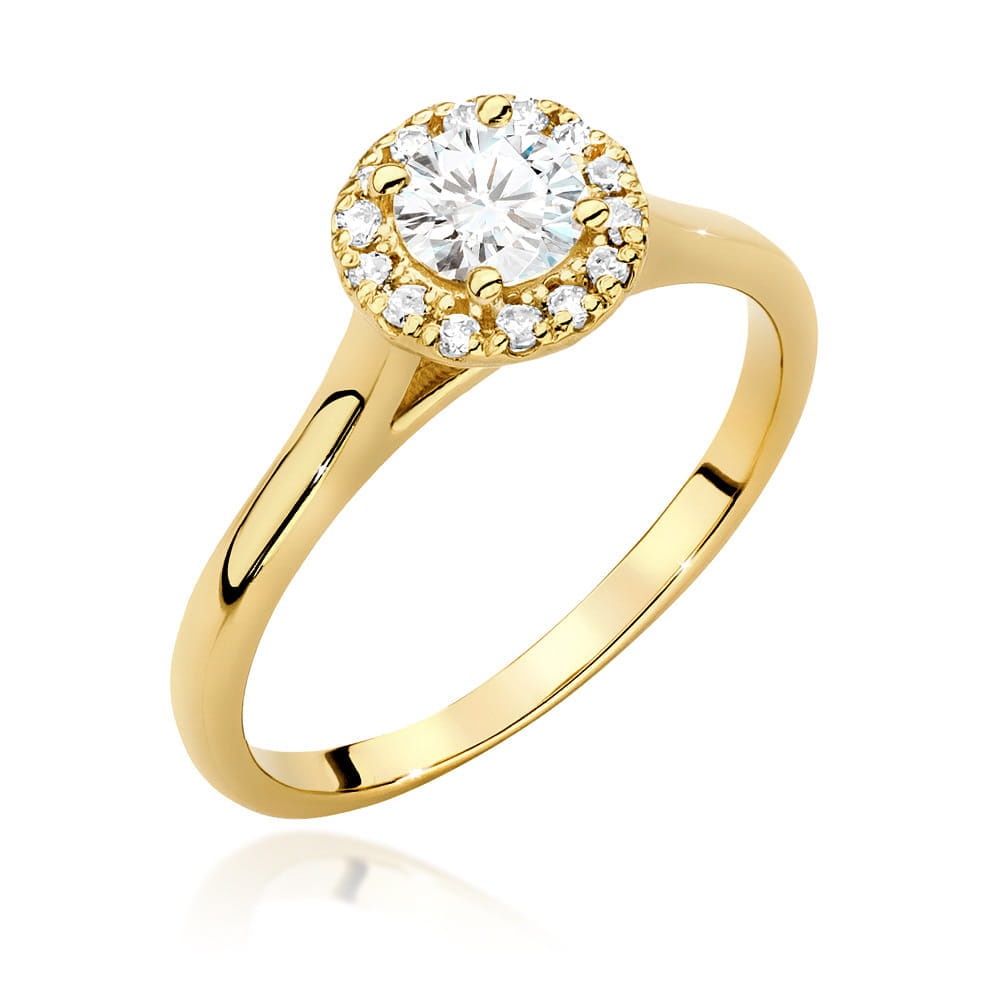 Inel Aur 9K cu Diamante de Laborator 0.52 ct (Varianta: Galben)