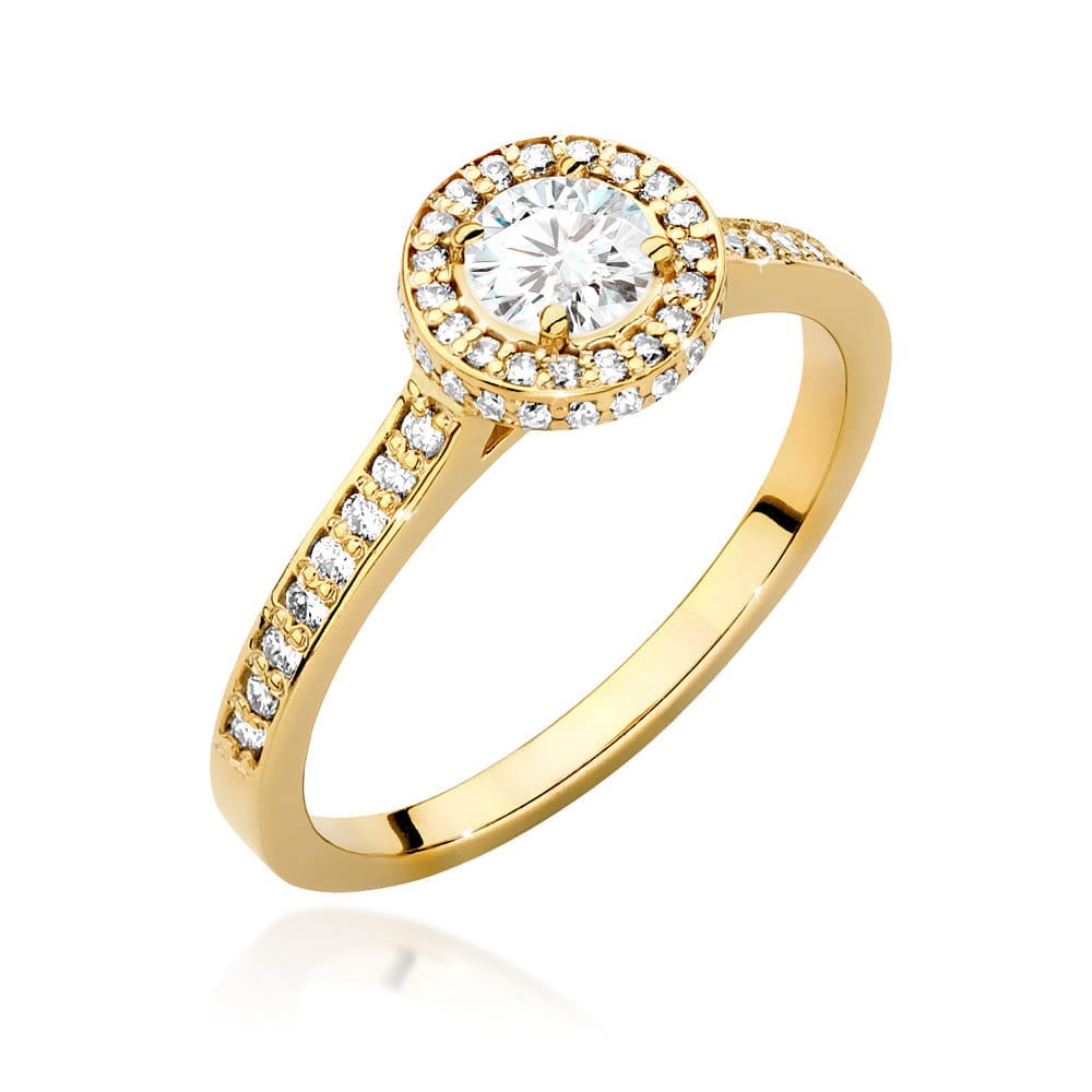 Inel Aur 9K cu Diamante de Laborator 0.74 ct (Varianta: Galben)