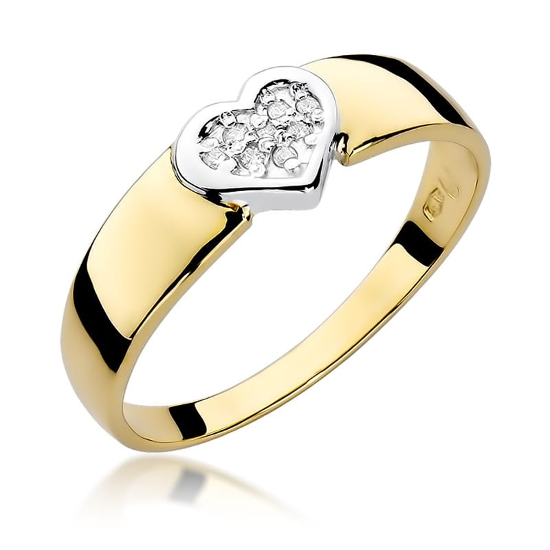Inel Aur 9K cu Diamante Naturale 0.04 ct (Varianta: Galben)