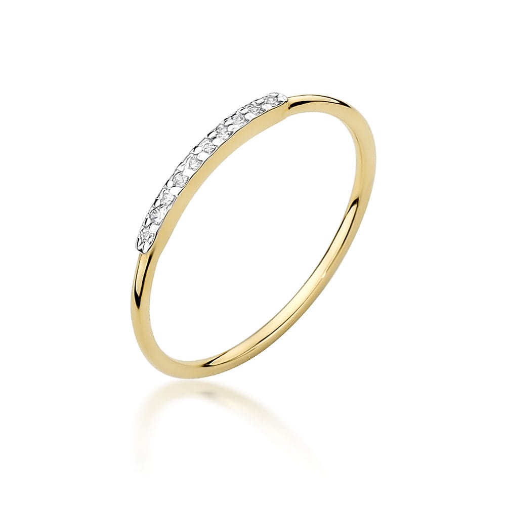 Inel Aur 9K cu Diamante Naturale 0.05 ct (Varianta: Galben)
