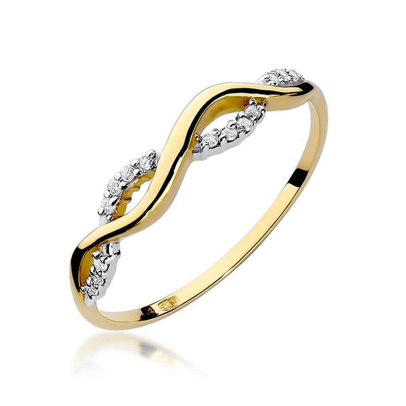 Inel Aur 9K cu Diamante Naturale 0.07 ct (Varianta: Galben)