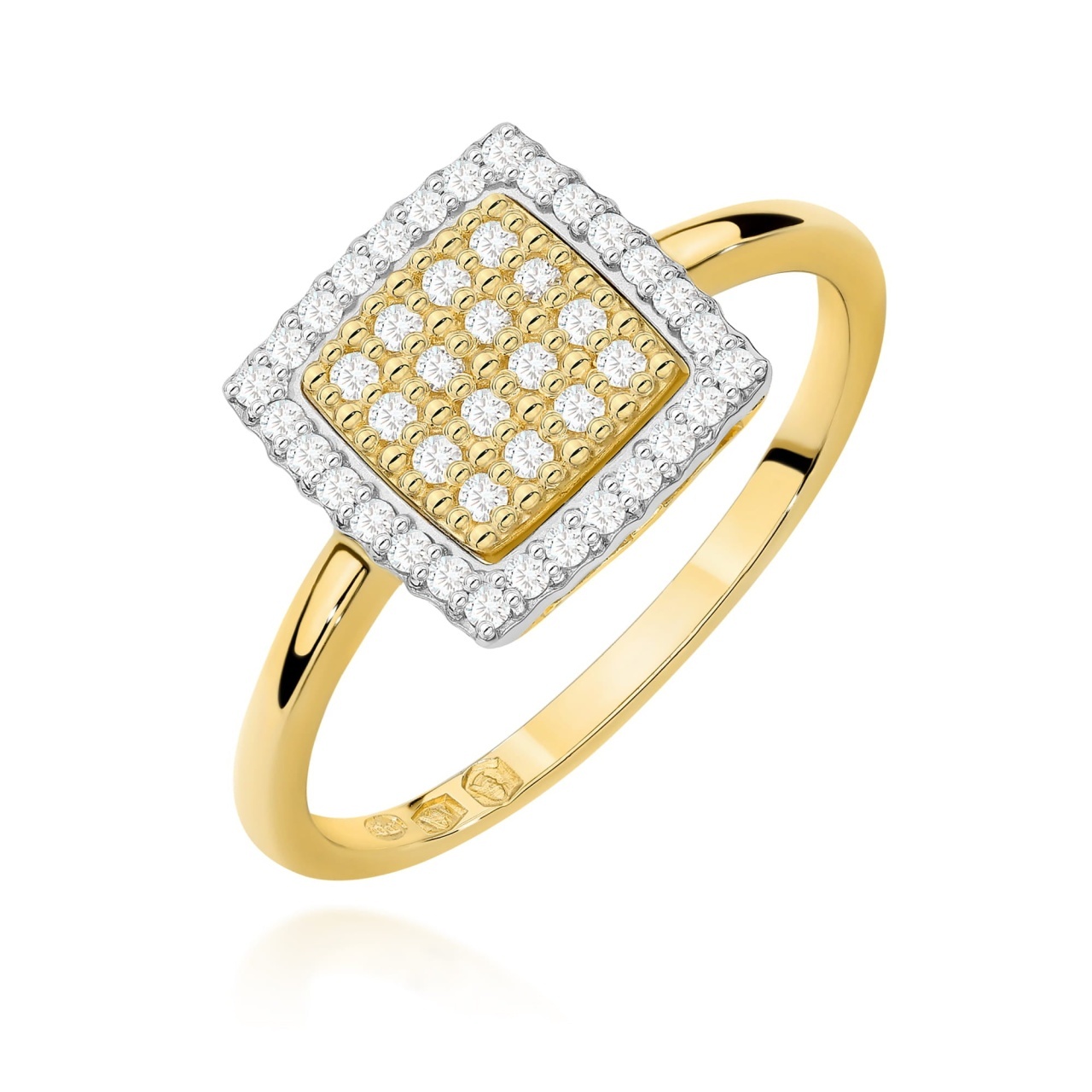 Inel Aur 9K cu Diamante Naturale 0.27 ct (Varianta: Galben)
