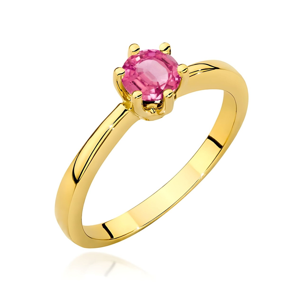 Inel Aur 9K cu Topaz Roz 0.60 ct (Varianta: Galben)