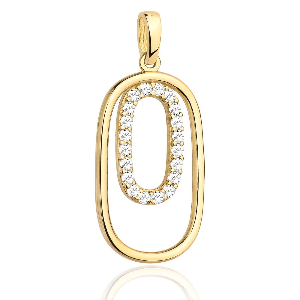 Pandantiv Aur 14k cu Zirconii Albe (Greutate: 0.91)