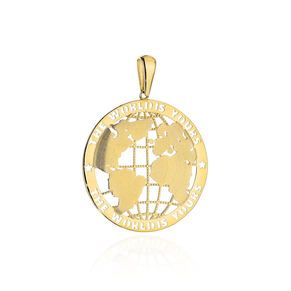 Pandantiv Aur 14K Glob Pământesc Mic (Greutate: 1.23)