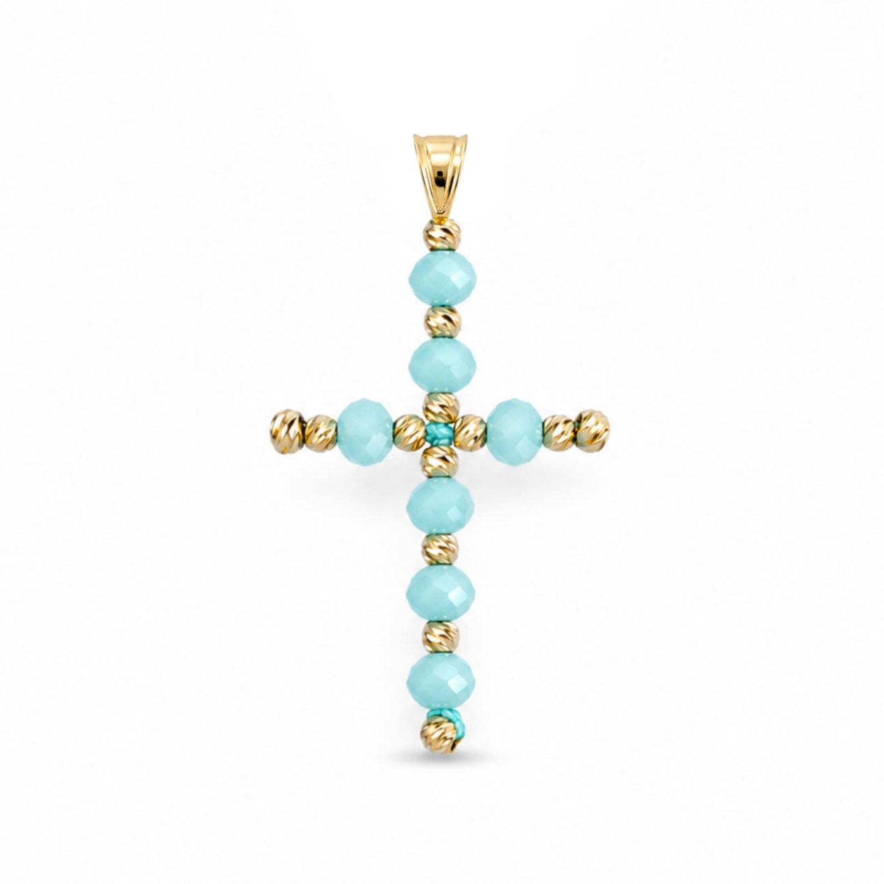 Pandantiv Cruce Sky Blue din AUR 14K