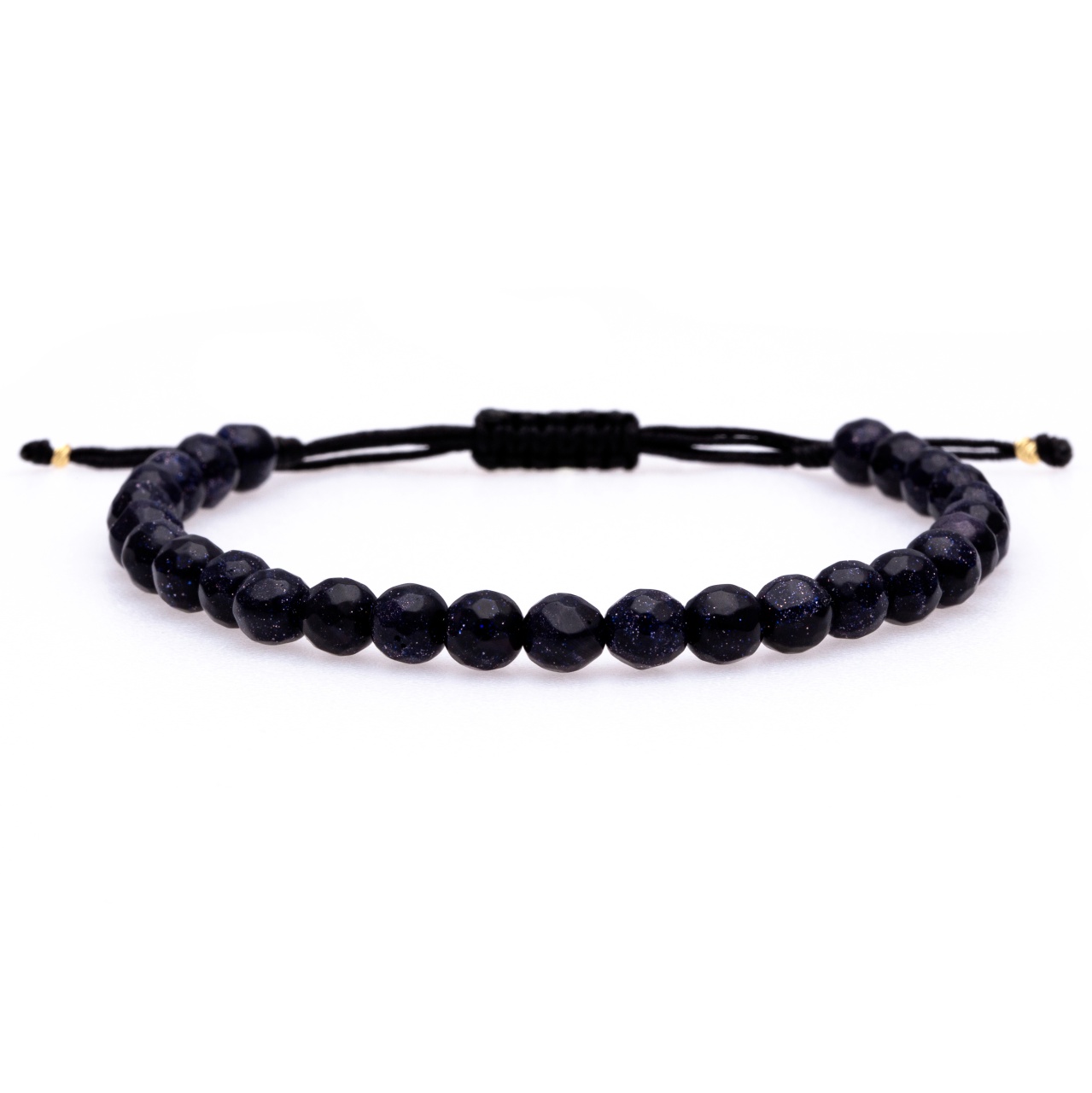 Brățara cu snur reglabil si Purple Goldstone 6mm