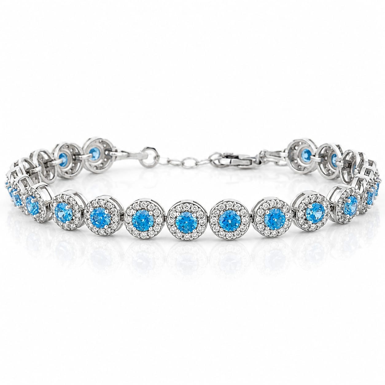 Bratara din Argint Angel Collection - Light Blue Edition