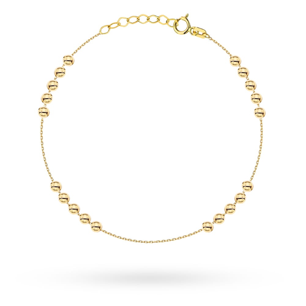 Brățară Elegantă din Aur 14K cu Bile Neteze (Greutate: 1.41)