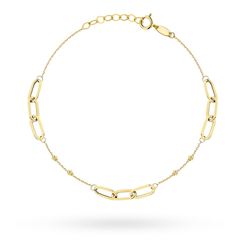 Brățară Elegantă din Aur 14K cu Zale Lungi și Bile Șlefuite (Greutate: 1.40)