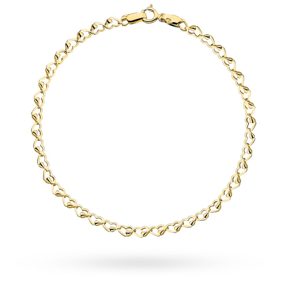 Bratara Lant cu Inimioare Impletite- Aur 14k (Greutate: 1.83, Măsură: 19 cm)
