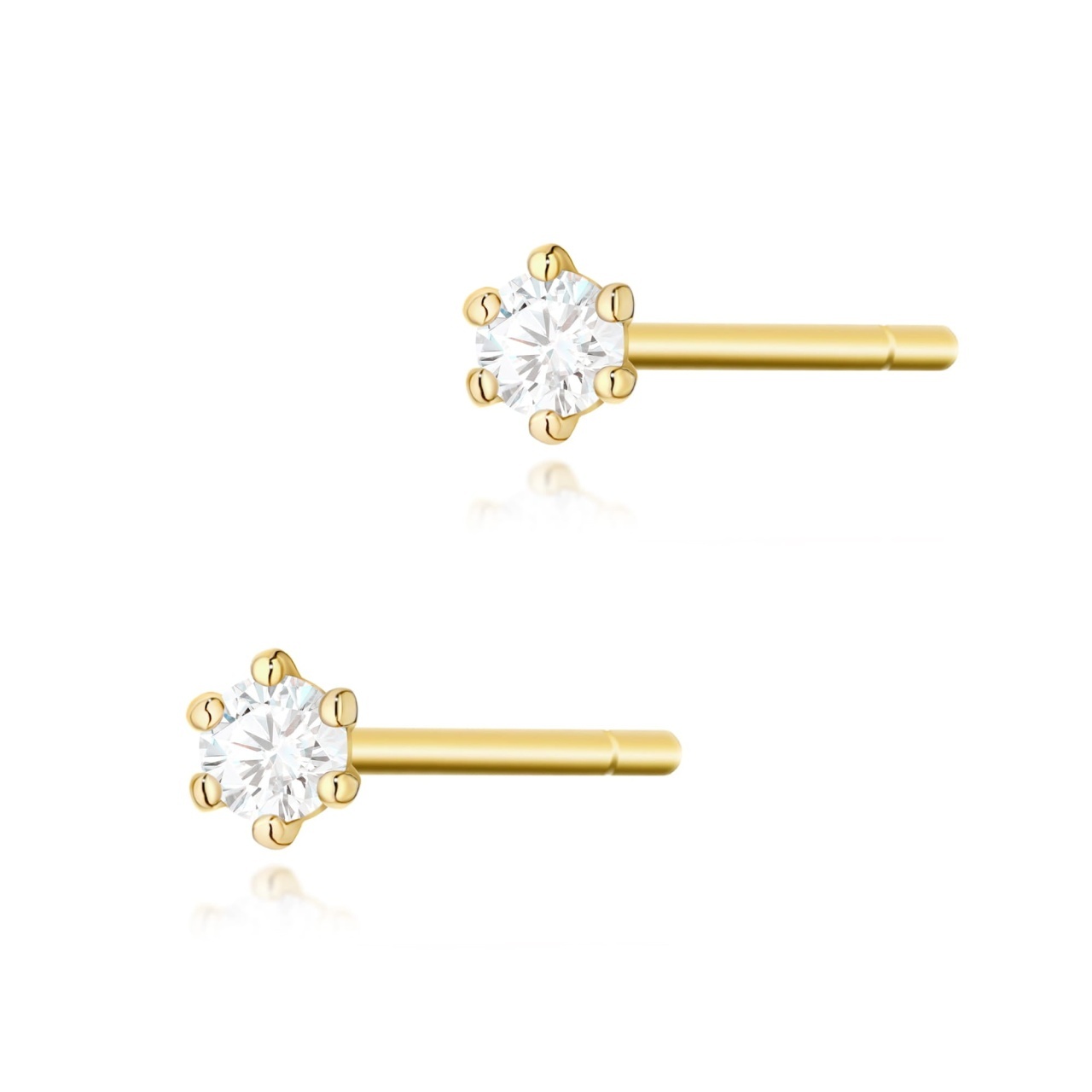 Cercei Aur 14K cu Diamant Natural 0.04 ct (Varianta: Alb)