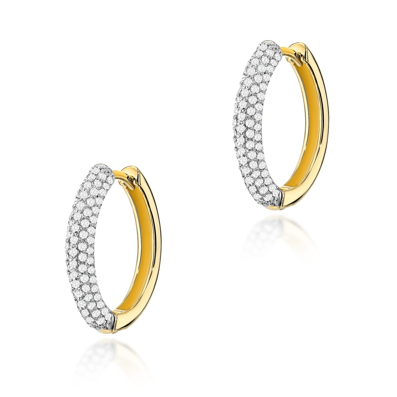 Cercei Aur 14K cu Diamante de Laborator 0.83 ct (Varianta: Galben)