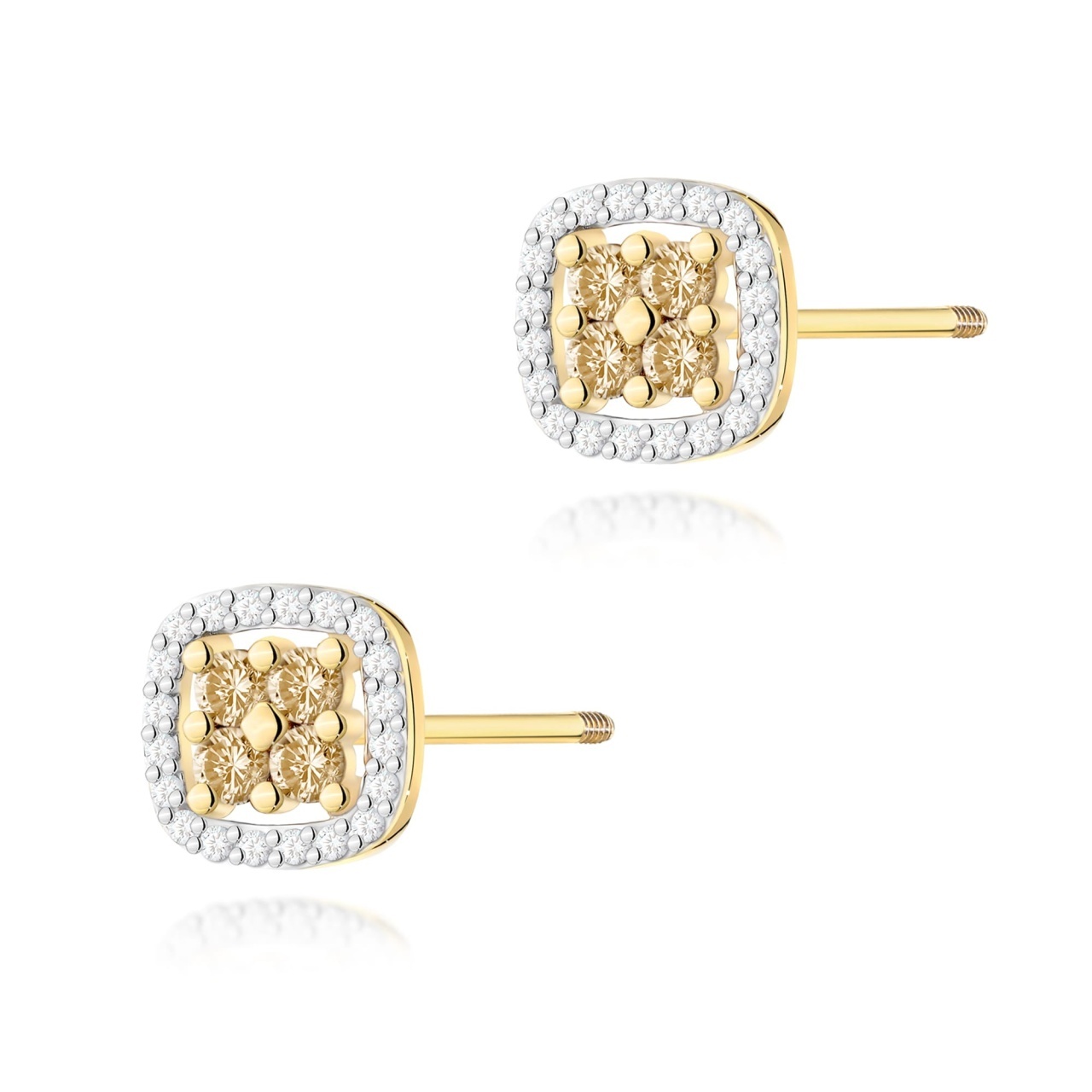 Cercei Aur 14K cu Diamante Naturale 0.20 ct Filet cu Protectie (Varianta: Galben)