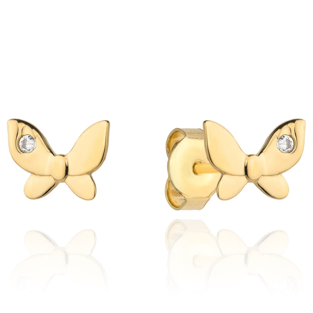 Cercei Aur 14k cu Fluturas si Zirconiu (Greutate: 0.86)