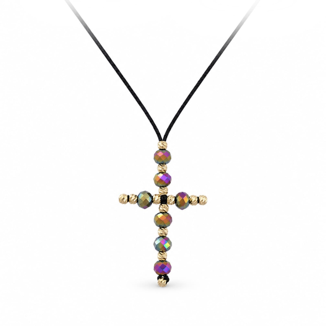 Choker Crystal Cameleon Cross din AUR 14K