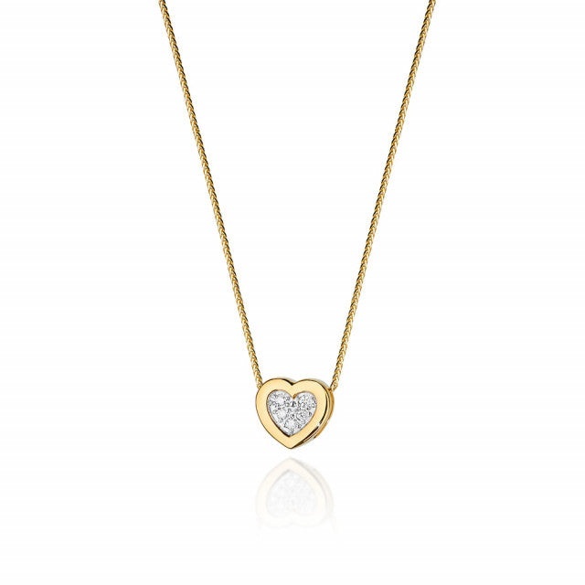 Colier Aur 14K cu Diamante Naturale 0.07 ct (Varianta: Galben)