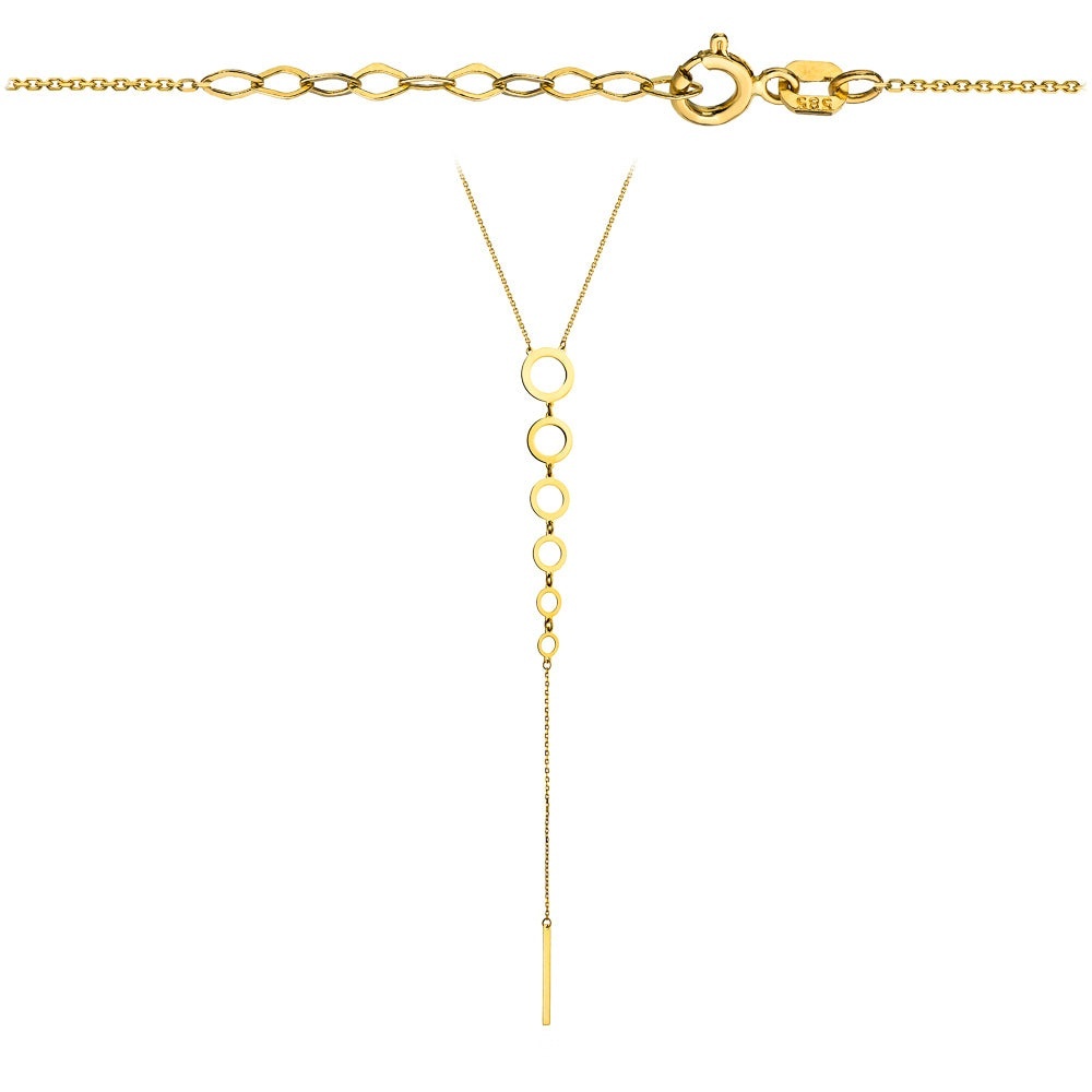 Colier cu Cerculete si Placuta- Aur 14k (Greutate: 1.51)