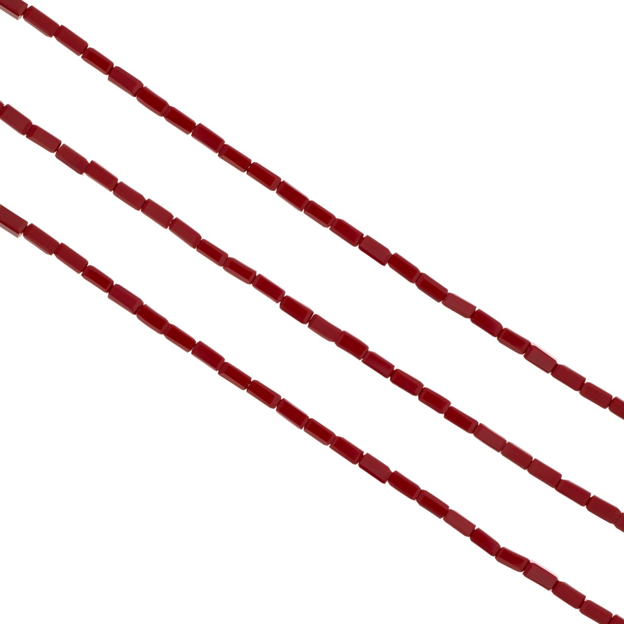 Cristale dreptunghiulare 2x4 mm - șirag aprox 100 bucăți - grena