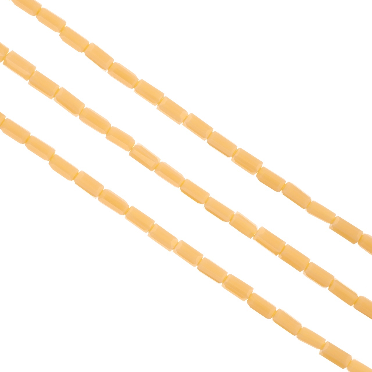 Cristale dreptunghiulare 3x6 mm - șirag aprox 80 buc, culoare bej