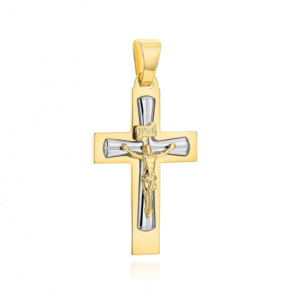 Cruciuliță Din Aur Cu Iisus Răstignit În Două Tonuri (Greutate: 2.15)