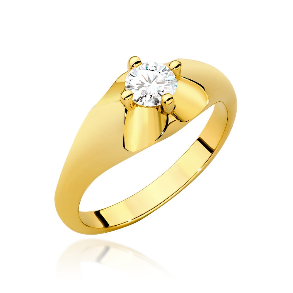 Inel Aur 14K cu Diamant de Laborator 0.40 ct (Varianta: Galben)