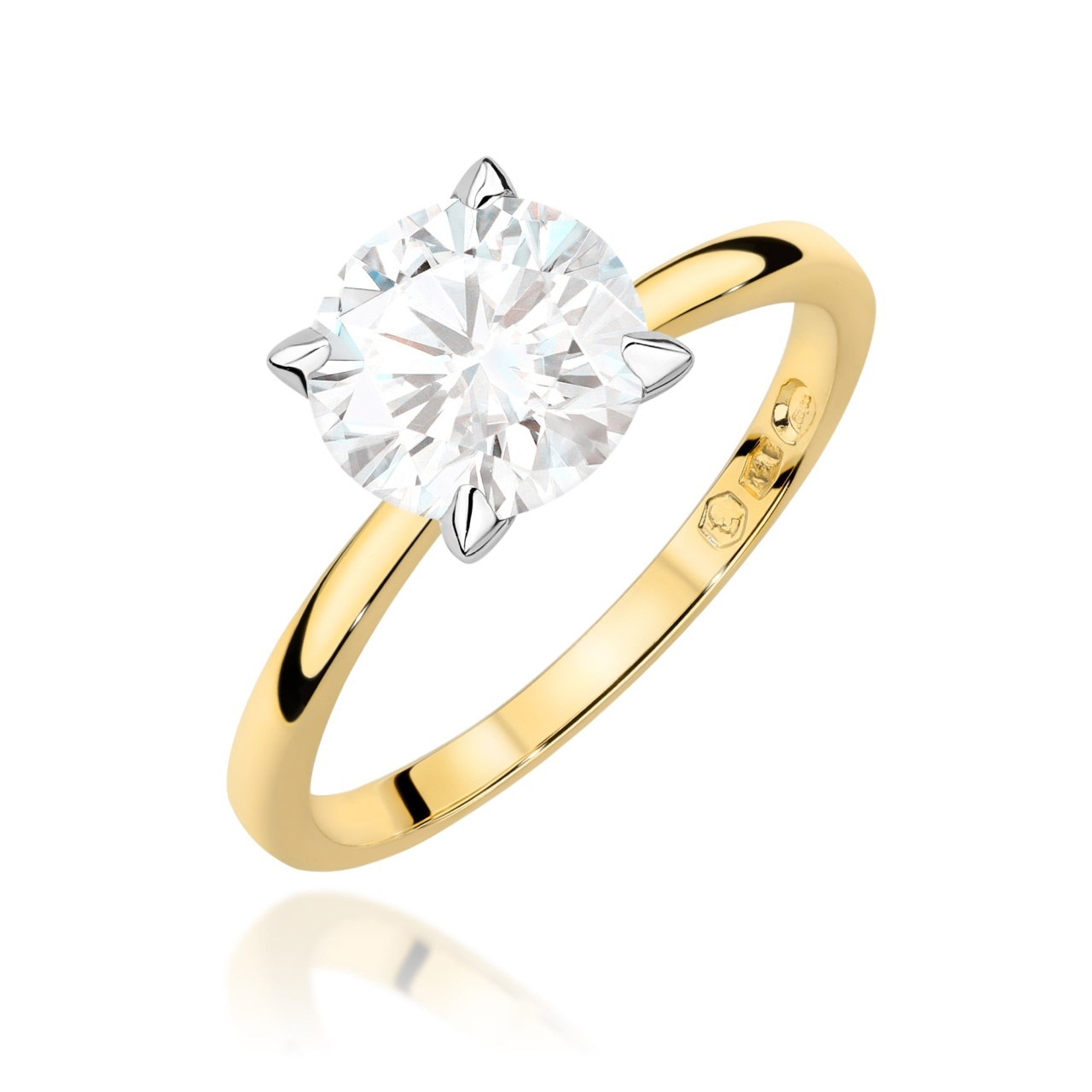 Inel Aur 14K cu Diamant de Laborator 2.00 ct (Varianta: Galben)