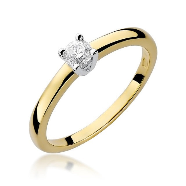 Inel Aur 14K cu Diamant Natural 0.20 ct (Varianta: Galben)