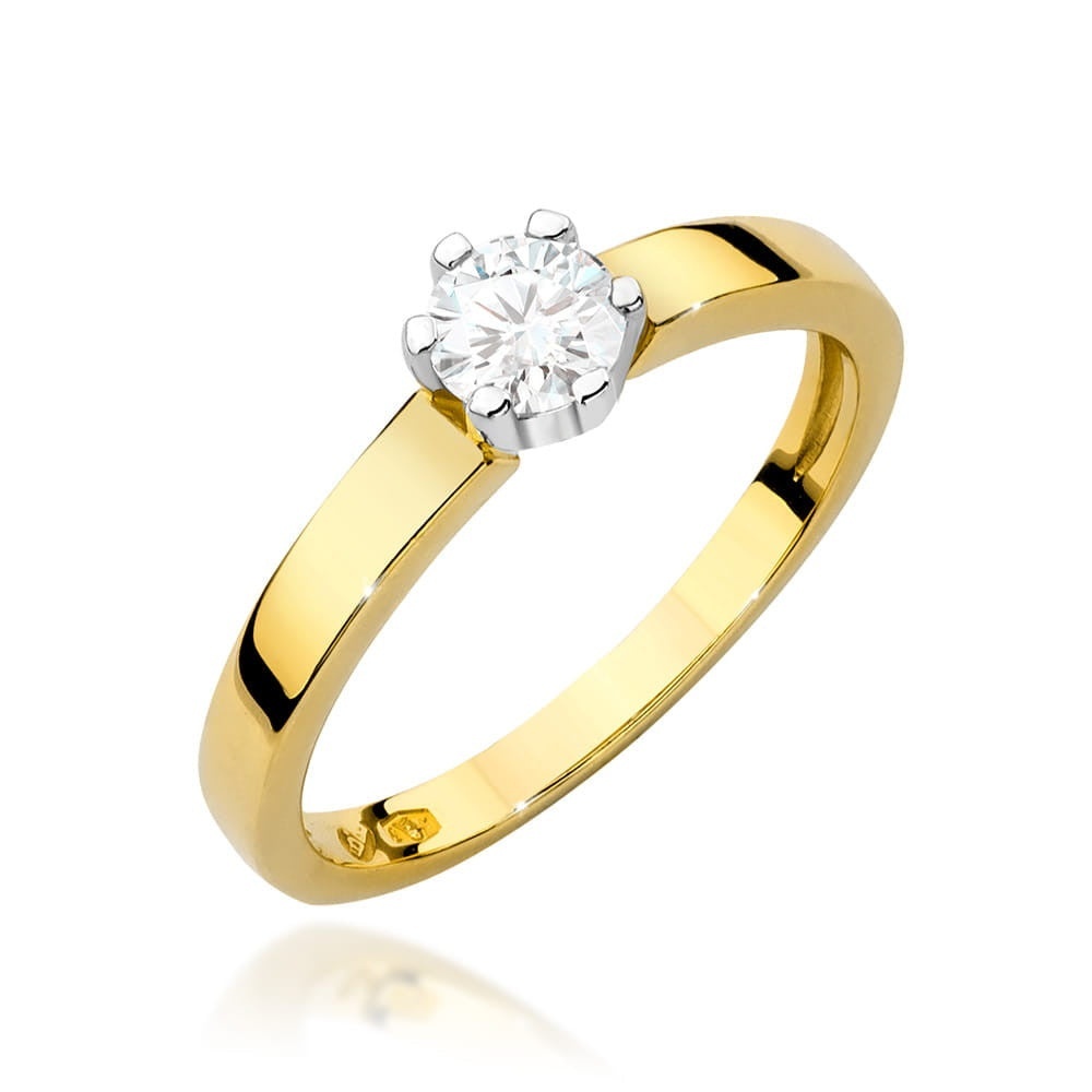 Inel Aur 14K cu Diamant Natural 0.25 ct (Varianta: Galben)