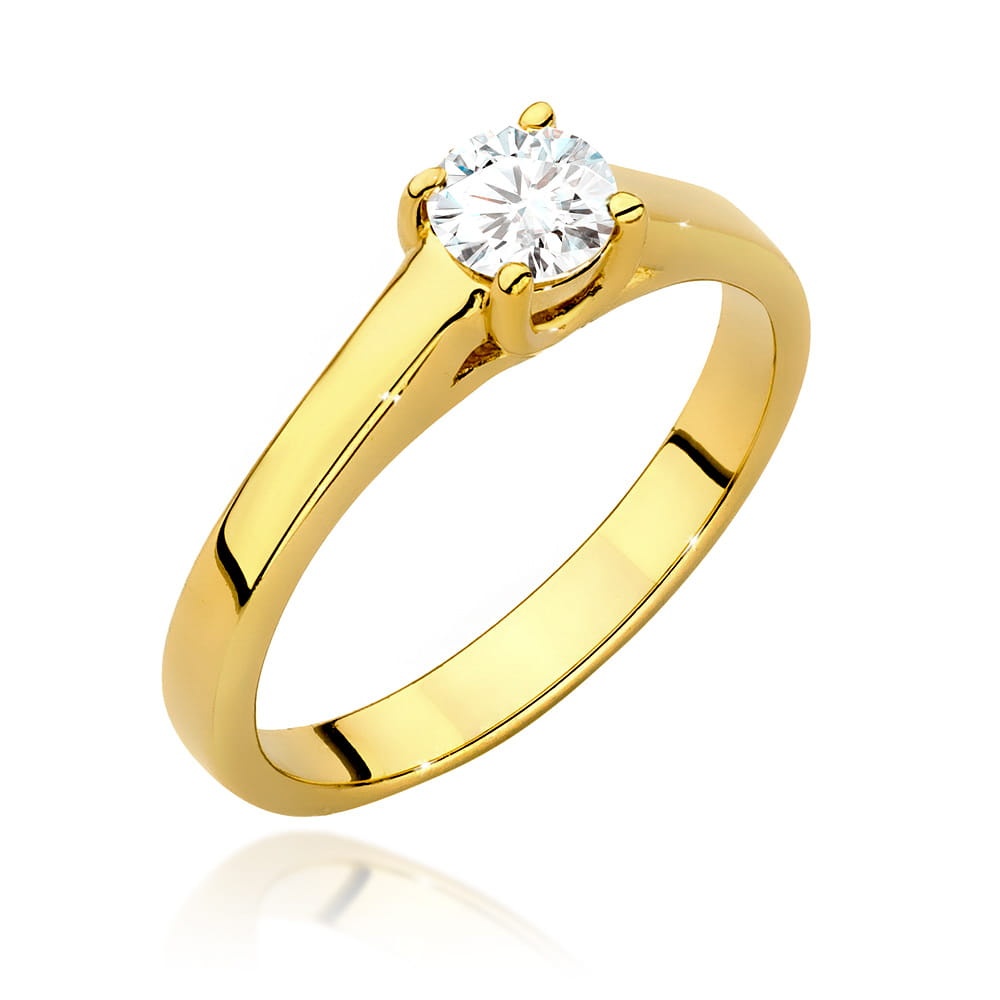 Inel Aur 14K cu Diamant Natural 0.40 ct (Varianta: Galben)