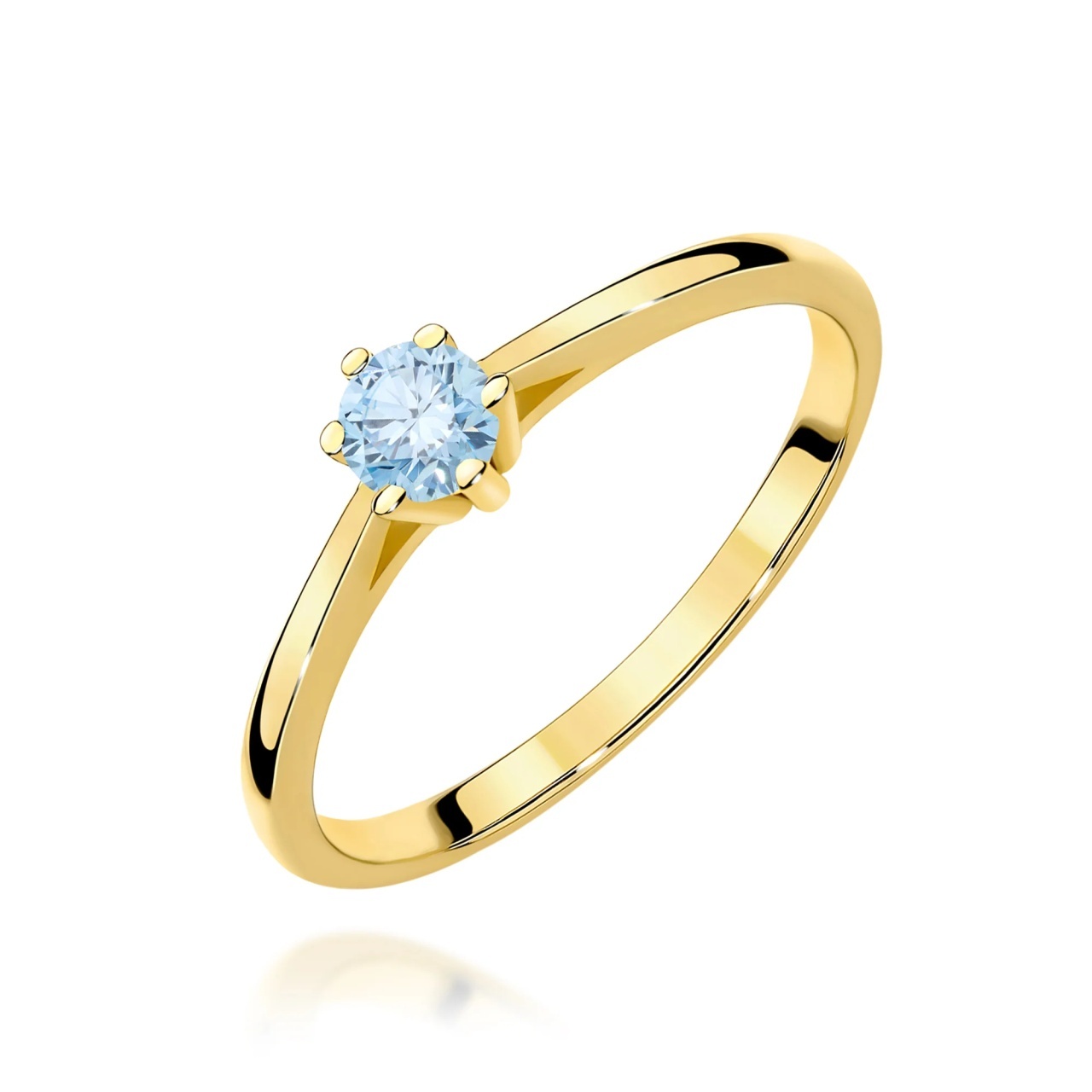 Inel Aur 14K cu Diamant Roz de Laborator 0.15 ct (Varianta: Galben)
