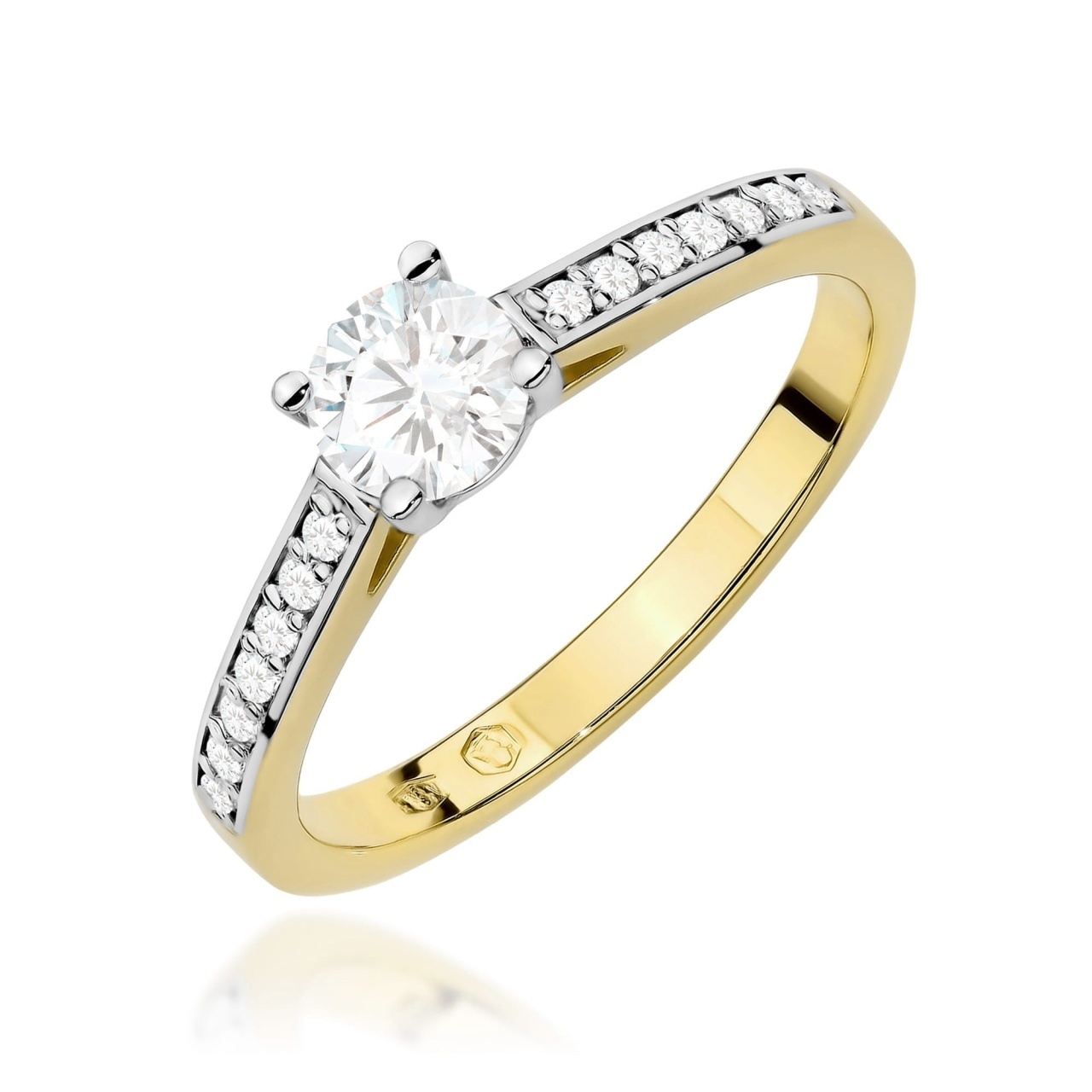 Inel Aur 14K cu Diamante de Laborator 0.62 ct (Varianta: Galben)