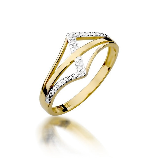 Inel Aur 14K cu Diamante Naturale 0.03 ct (Varianta: Galben)