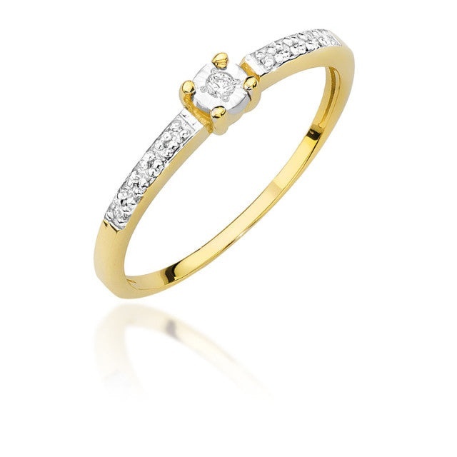 Inel Aur 14K cu Diamante Naturale 0.07 ct (Varianta: Galben)