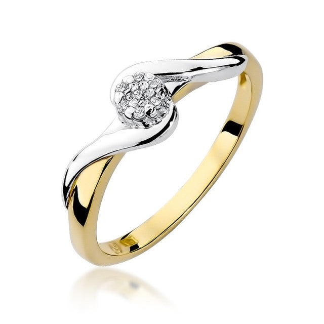 Inel Aur 14K cu Diamante Naturale 0.08 ct (Varianta: Galben)