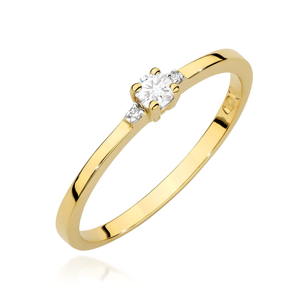 Inel Aur 14K cu Diamante Naturale 0.11 ct (Varianta: Galben)