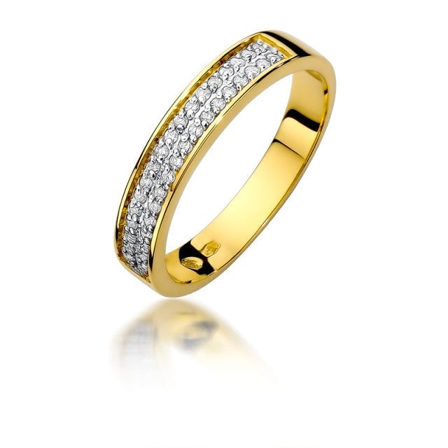 Inel Aur 14K cu Diamante Naturale 0.18 ct (Varianta: Galben)