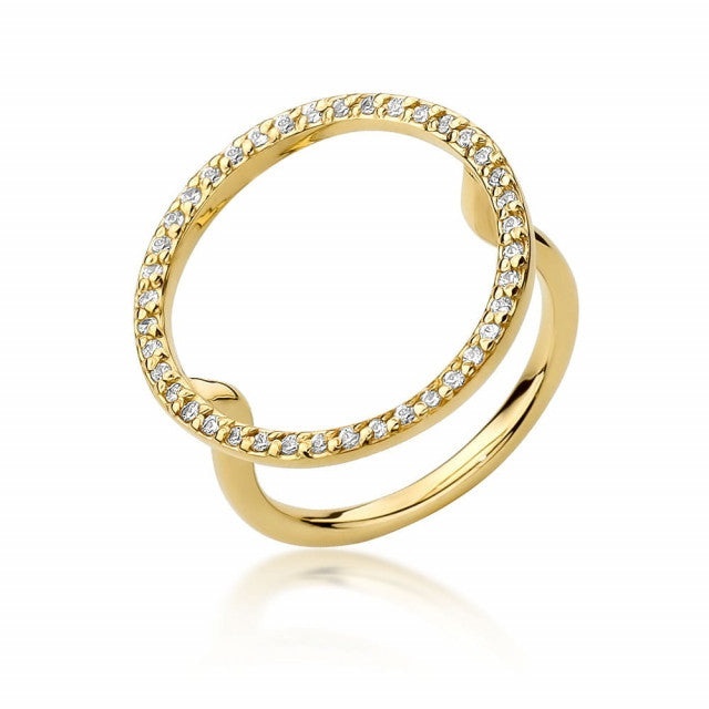 Inel Aur 14K cu Diamante Naturale 0.20 ct (Varianta: Roz)