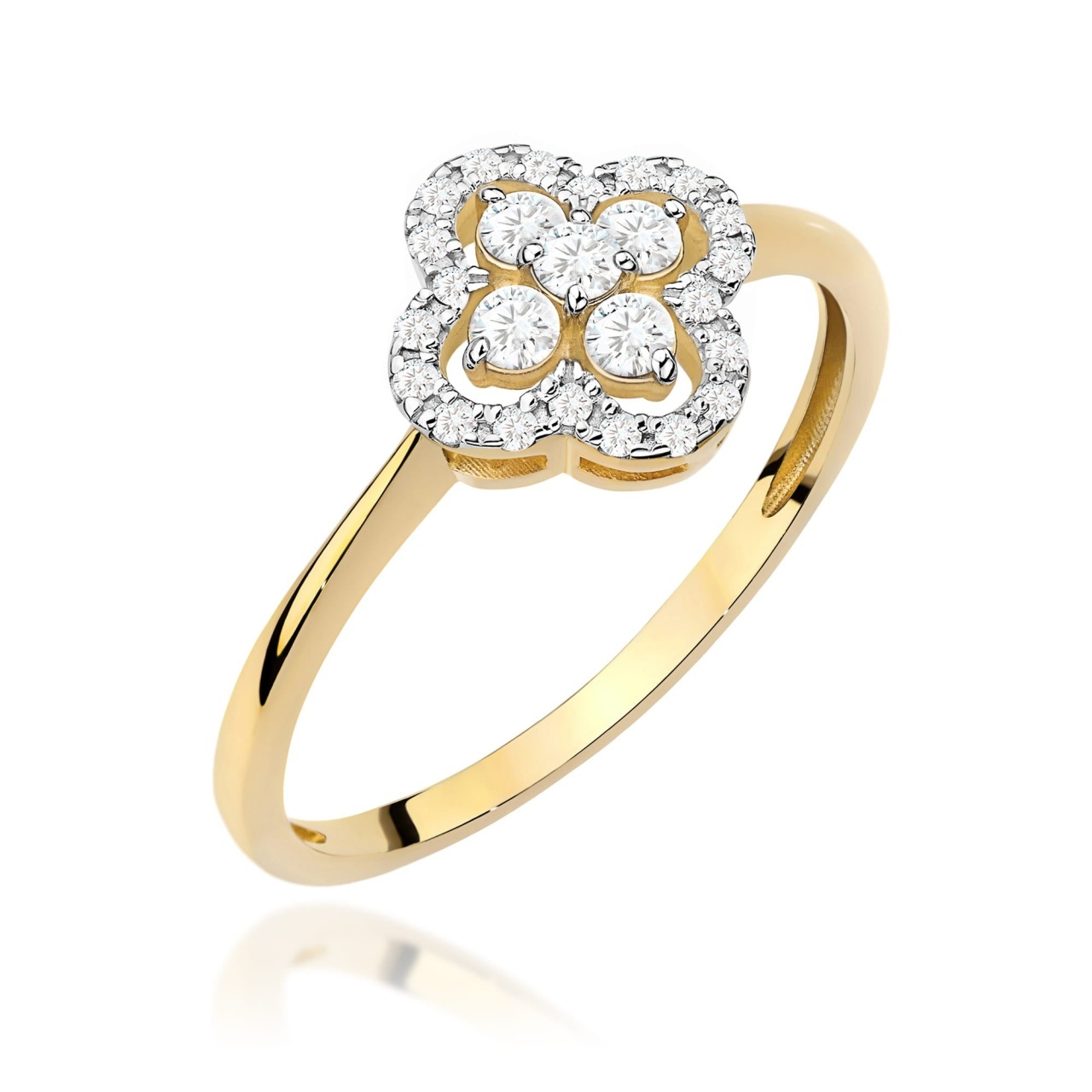 Inel Aur 14K cu Diamante Naturale 0.25 ct (Varianta: Galben)