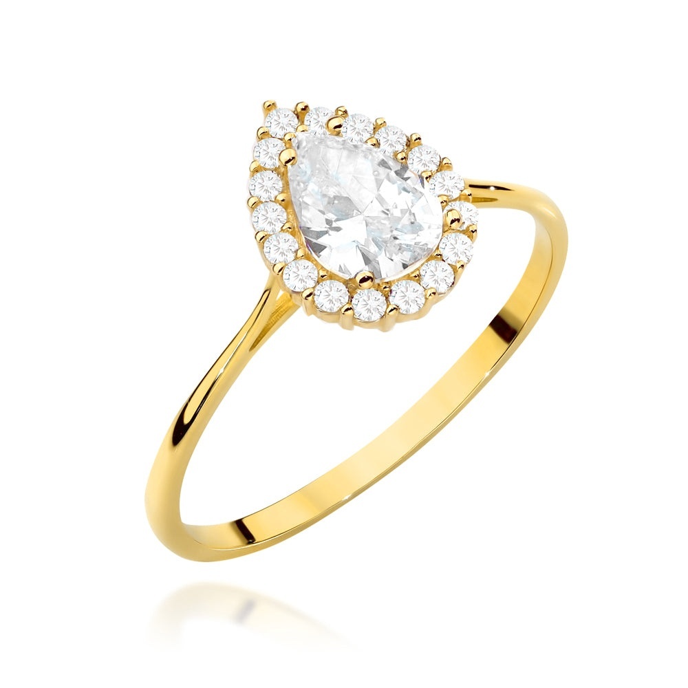 Inel Aur 14K Lacrimă Delicată cu Zirconii (Greutate: 1.62, Măsură: 11)