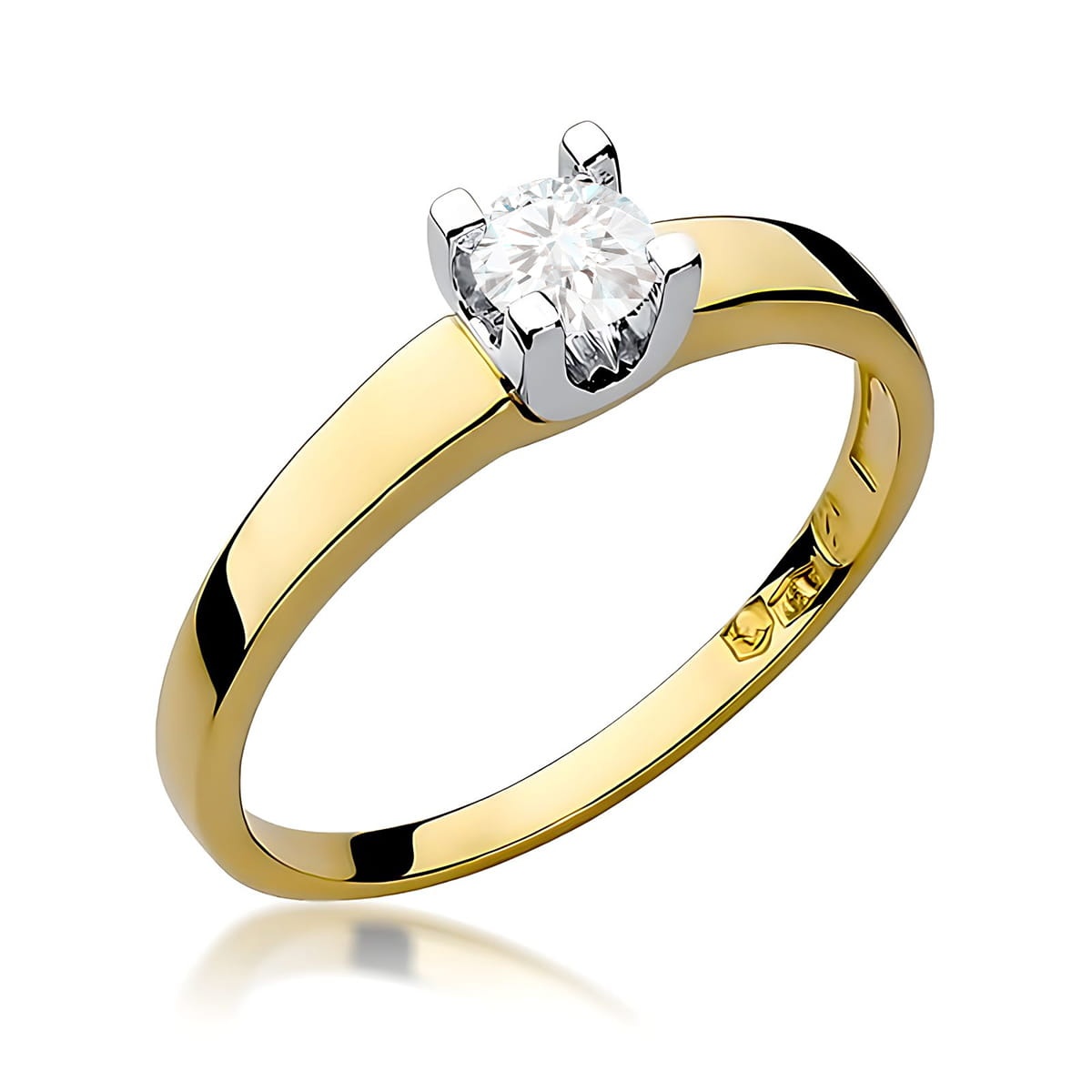 Inel Aur 9K cu Diamant de Laborator 0.25 ct (Varianta: Galben)