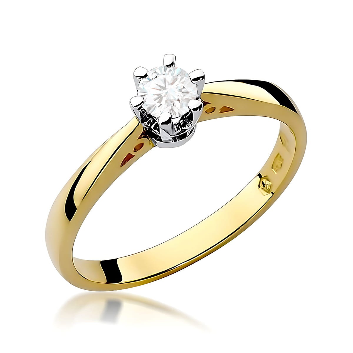 Inel Aur 9K cu Diamant de Laborator 0.25 ct (Varianta: Galben)