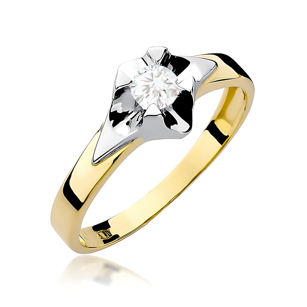 Inel Aur 9K cu Diamant de Laborator 0.30 ct (Varianta: Galben)