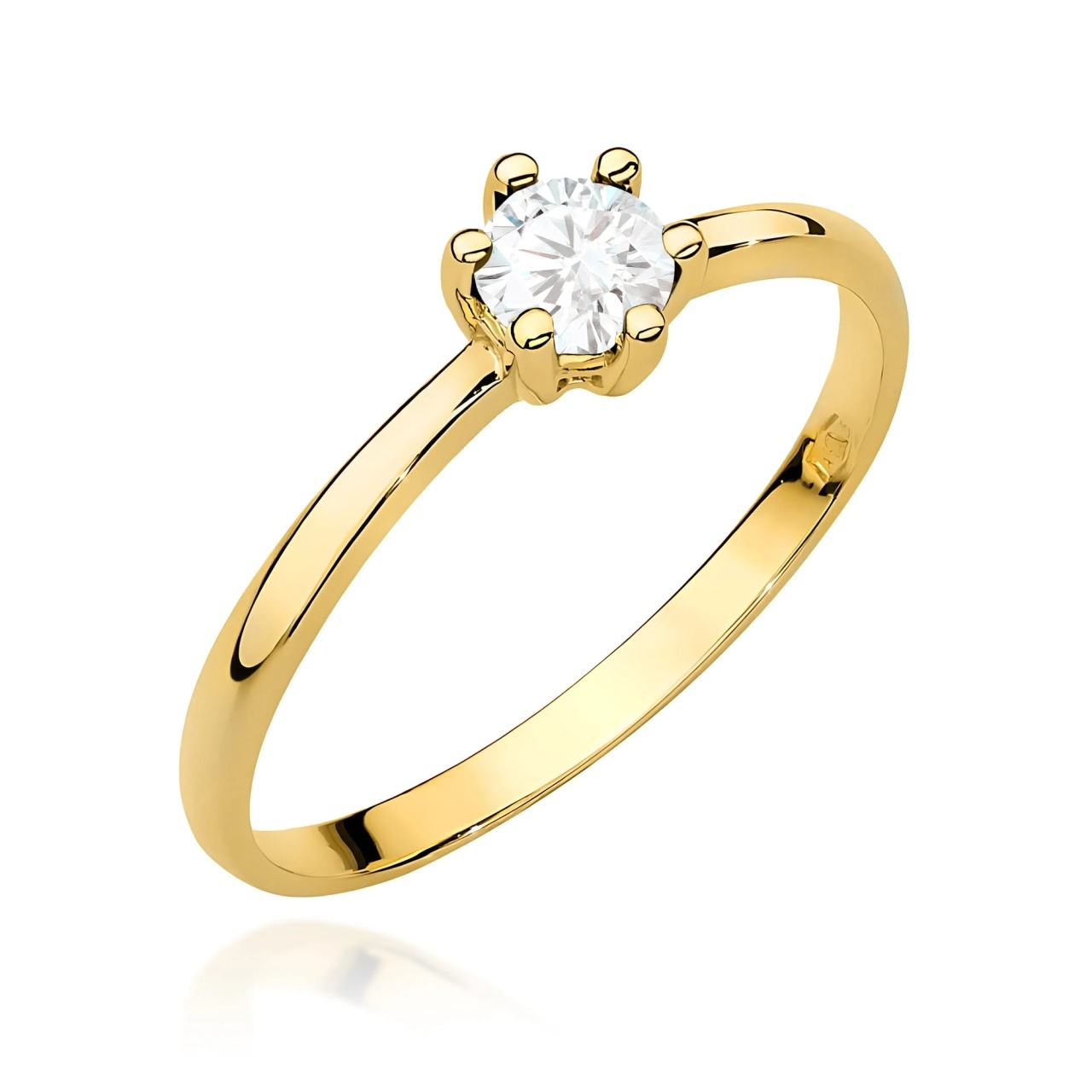 Inel Aur 9K cu Diamant de Laborator 0.30 ct (Varianta: Galben)