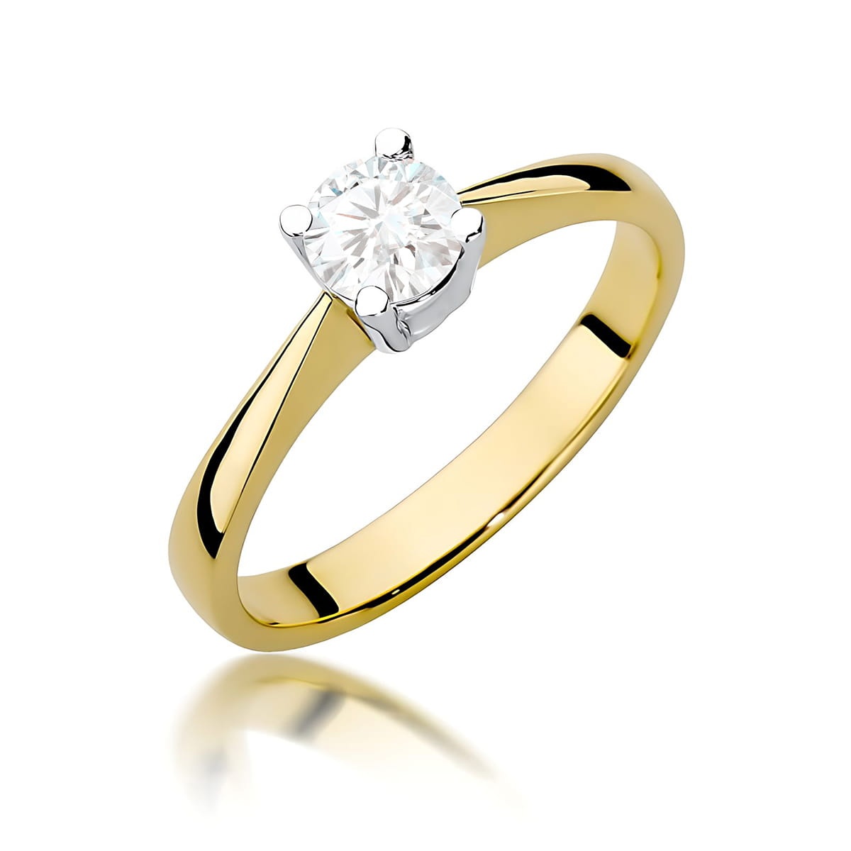 Inel Aur 9K cu Diamant de Laborator 0.50 ct (Varianta: Galben)