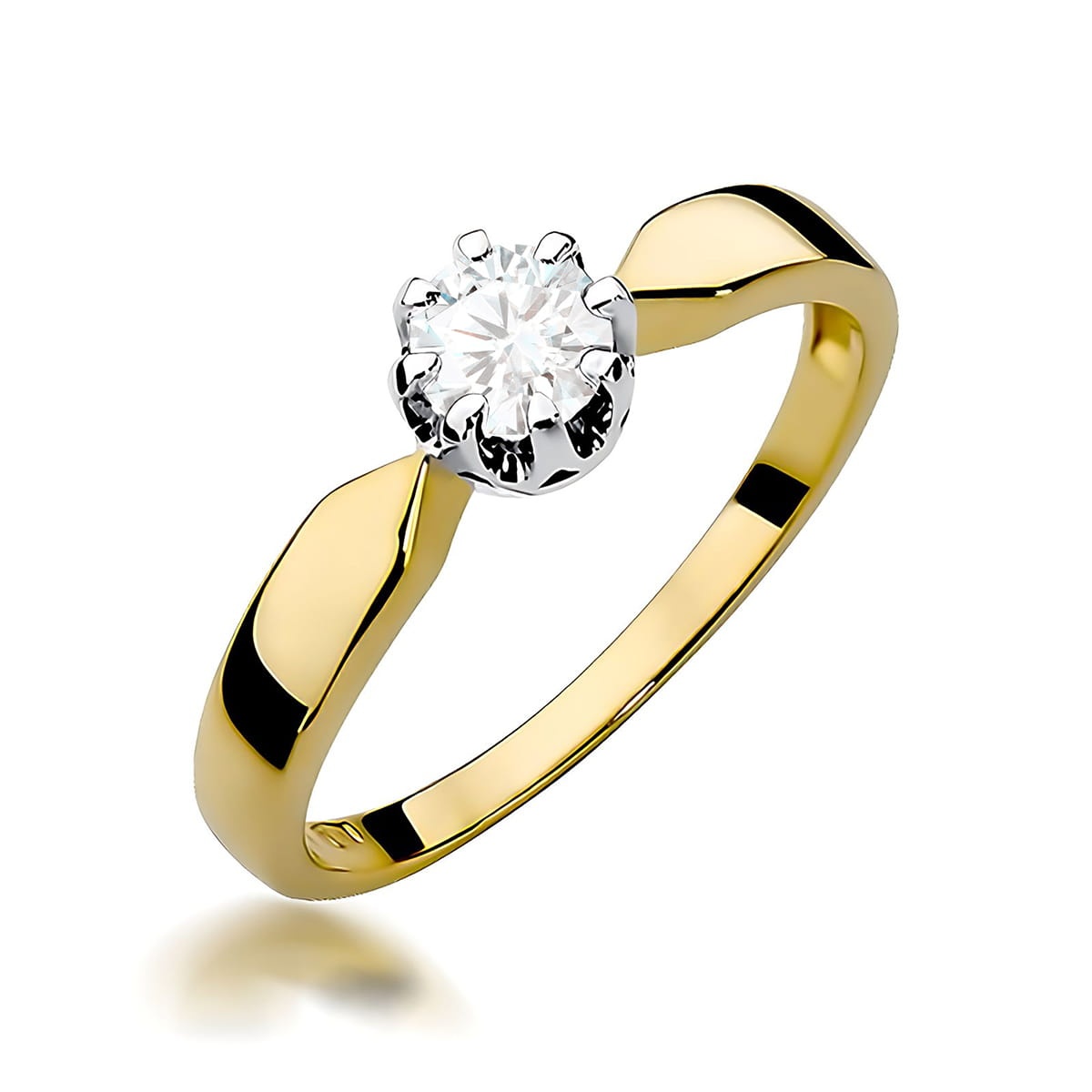 Inel Aur 9K cu Diamant Natural 0.40 ct (Varianta: Galben)